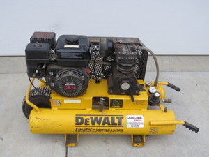 DEWALT Portable Gas Engine Wheelbarrow Air Compressor, 5.5 hp Engine, Honda