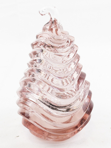 lot 39 image: FENTON 5 Petal Pink Pear Lidded Box. (Has Original Box)
