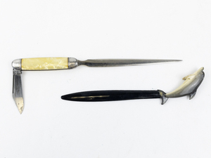 lot 64 image: Two Letter Openers Dolphin & Knife
