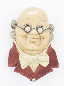 1963 BLOSSONS "Mr. Pickwick" Chalkware Head Wall Hanging -Congleton England