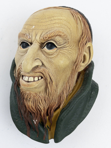 lot 137 image: 1964 BLOSSONS Fagin Chalkware Head Wall Hanging -Congleton England