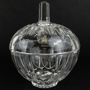 lot 177 image: Crystal Glass Pumpkin CandyServing Bowl with Lid