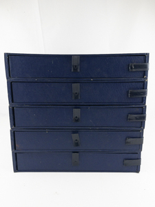 lot 181 image: Group of 5 RecordLP Blue Storage Drawers