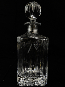 lot 183 image: 10 Block Crystal Square Liquor Decanter with Stopper
