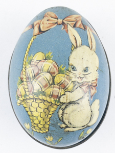 lot 210 image: Vintage Easter Bunny Tin Egg