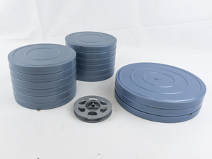 lot 18 image: Group of 15 Blue Reel Storage Containers. Made in USA.