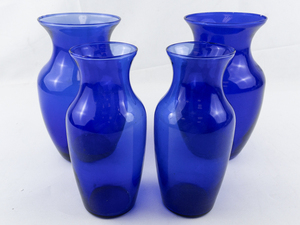 lot 22 image: Group of 4 Cobalt Blue Vases.
