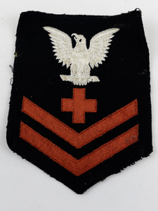 lot 274 image: WWII US Navy Pharmacist Mate 2nd Class Rate Rank Patch