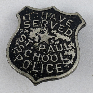 lot 289 image: I Have Served St. Paul School Police Shield Pin