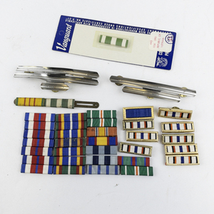lot 292 image: Group of 35 Military Various Bars & Ribbons