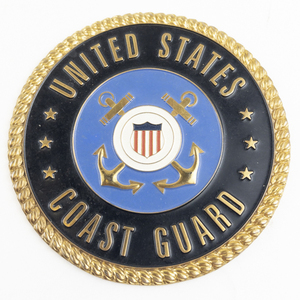 lot 302 image: US Coast Guard Metal Desk Display Disc