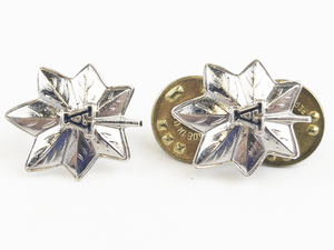 lot 304 image: Set of Two US Coast Guard Silver Oakleaf with Blue A Lapel Pins
