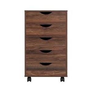 lot 3 image: MAYKOOSH 5-Drawer Brown Oak 26 in. H x 16 in. W x 16 in. D Wood Lateral File Cabinet  Customer Returns See Pictures