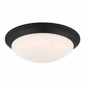 lot 9 image: Lot of Hampton Bay Stetson 11 in. Transitional Satin Bronze 5CCT Integrated LED Flush Mount with Frosted Clear Glass Shade for Kitchen   Customer Returns See Pictures