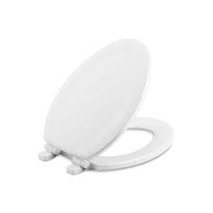 lot 12 image: Lot of KOHLER Stonewood Elongated Front Toilet Seat in White Customer Returns See Pictures