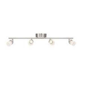 lot 26 image: Hampton Bay EnviroLite 2.6 ft. Brushed Nickel Integrated LED Hardwired Track Lighting Kit with 4 Fixed Track Heads    Customer Returns See Pictures