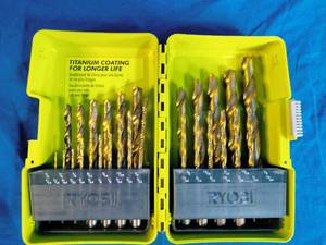 lot 163 image: New Ryobi 21 PC. Titanium Drill Bit Set