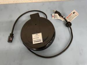 lot 101 image: Workplace Solutions  Hubbell GN-1215-SPB Retractable Extension Cord - 15A  15 Cart-Mountable Cable Reel