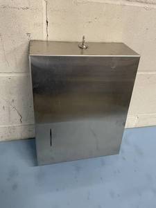lot 105 image: Locking Steel Paper Folded Paper Towel Dispenser with Key