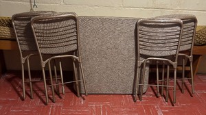 lot 71 image: Vintage Card Table with Four Chairs by Cosco
