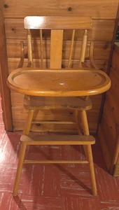 lot 109 image: Vintage Wooden Highchair