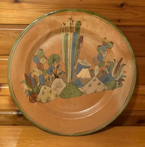 lot 218 image: Large Cactus Motif Pottery Platter