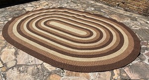 lot 230 image: Very Large Vintage Oval Braided Rug