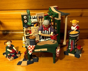 lot 258 image: Department 56 Figurines and Kitchen Background