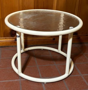 lot 297 image: Finkel Glass Top Patio Table