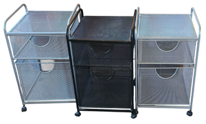 lot 231 image: Three Mesh Home Organizers on Castors