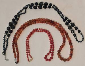 lot 348 image: Three Faceted Beaded Necklaces