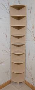 lot 321 image: Tall Blonde Wood Corner Shelf