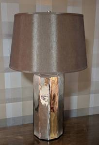 lot 13 image: Large Pottery Barn Mercury Glass Table Lamp