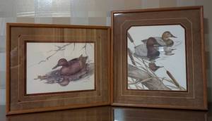 lot 352 image: Pair of Framed Duck Prints by Sherrie Russell