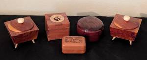 lot 164A image: Vintage Wood Trinket Boxes