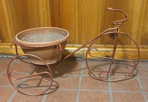 lot 397 image: Bicycle Figurine Planter Stand