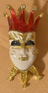 lot 406 image: Jeweled Jester Trinket Box