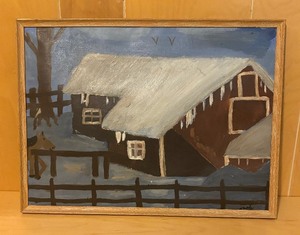 lot 411 image: Original Farm Motif Painting