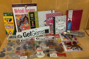 lot 412 image: Gel Gems, Notebooks, Colored Pencils and More