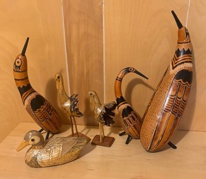 lot 414 image: Wooden and Gourd Animal Decorative Figurines