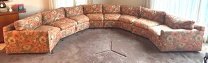 lot 26 image: Fabulous Vintage Floral Curved Sofa by Henredon