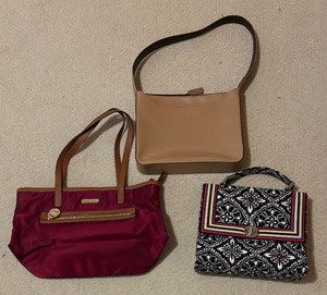 lot 423 image: Three Classy Handbags by Kenneth Cole, Vera Bradley and Michael Kors