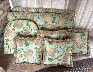 lot 461 image: Variety of Coordinating Patio Cushions and Pillows