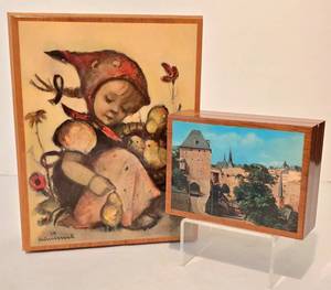 lot 470 image: Two Vintage Wooden Musical Boxes