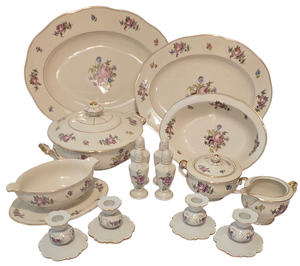 lot 375 image: Vintage Royal Bohemian Candle Holders, Platters and Assorted Serving Pieces