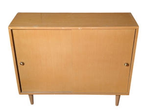 lot 271 image: Blonde Mid Century Wood Cabinet