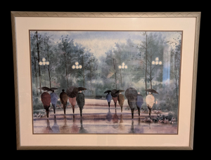 lot 274 image: Large Framed Walk in the Park Print by Russ Erickson