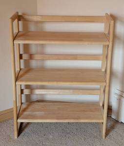 lot 126 image: Crate and Barrel Folding Wood Bookshelf