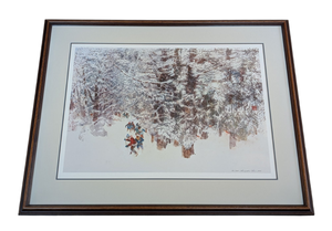 lot 151 image: Winter Skiers Print by Cheng Khee Chee