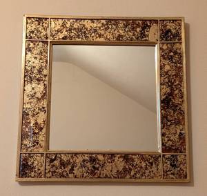 lot 64 image: Vintage Gold and Burgundy Wall Mirror
